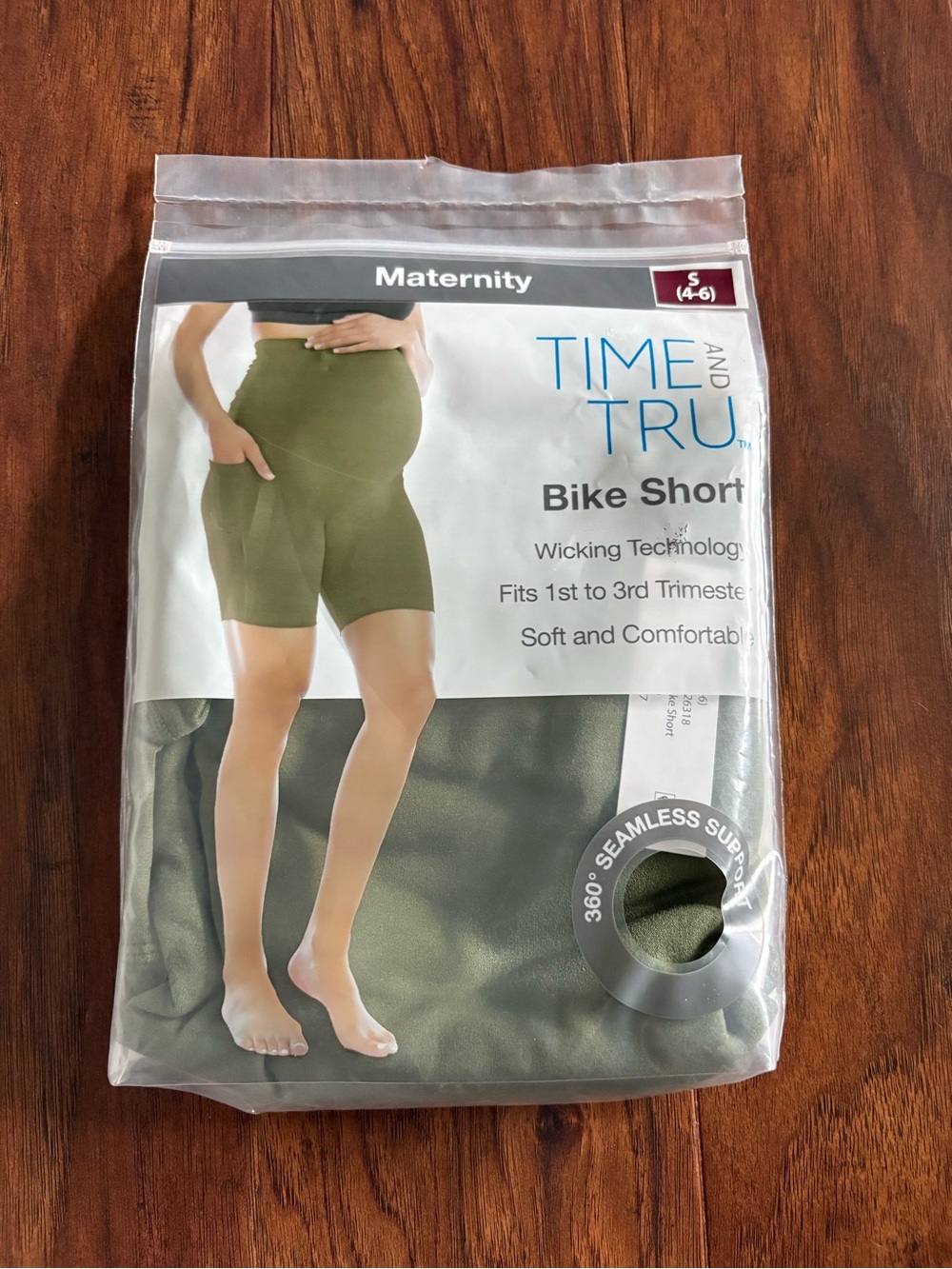 Time and Tru Maternity Olive Bike Shorts